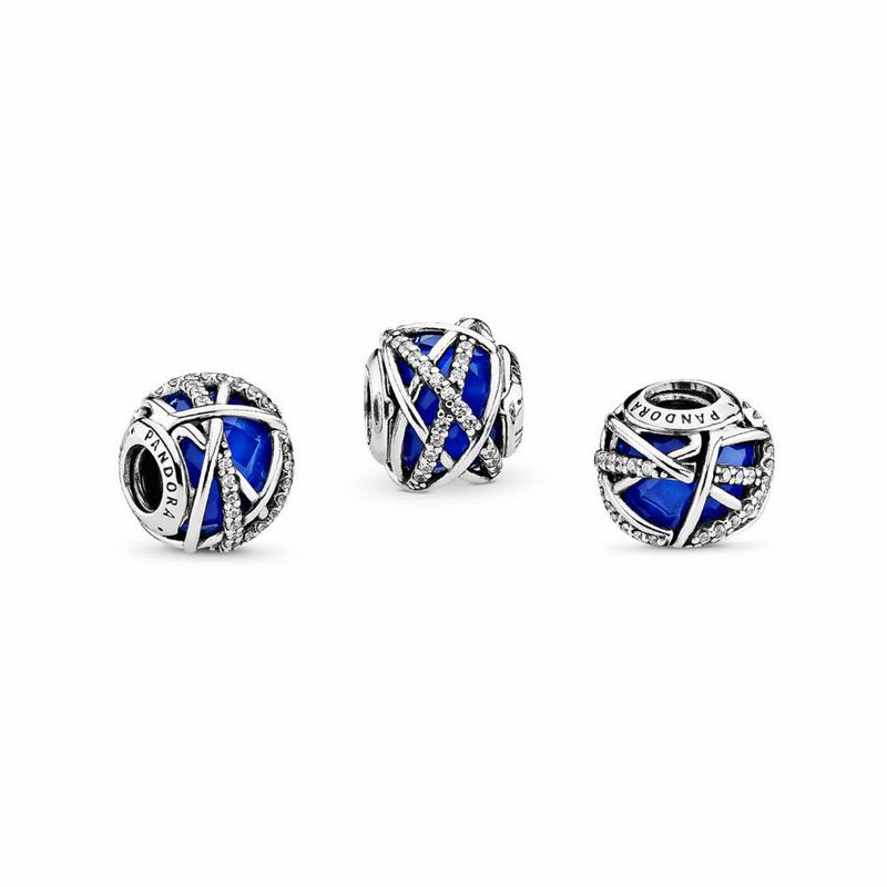 Pandora Galaxy Charm - Sterling Silver/Blue/Mixed Stones/Cubic Zirconia - Canada | QO4053DY